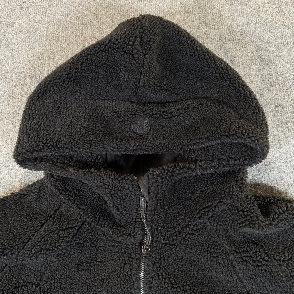 Lululemon Scuba Oversized Half-Zip Hoodie Black Fleece Cropped Womens LW3EQNS - Picture 12 of 12
